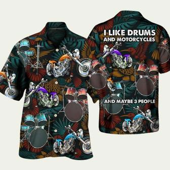 Drum I Like Drums And Motorcycles Hawaiian Shirt | Newhawaiianshirts UK