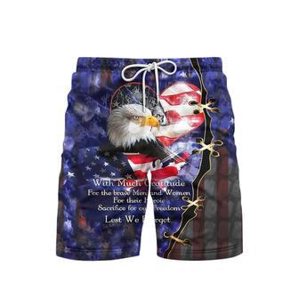 Eagle American Flag Beach Shorts For Men | Newhawaiianshirts CA