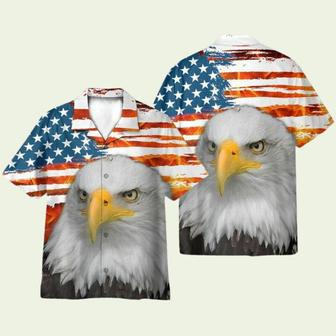 Eagle Usa Flag July Idependence Day Hawaiian Shirt | Newhawaiianshirts CA