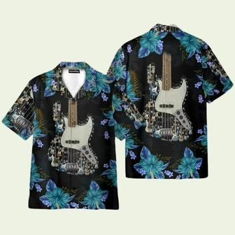 Electric Guitar Floral Tropical Pattern Hawaiian Shirt | Newhawaiianshirts AU