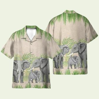 Elephant Family Tropical Plants Pattern Hawaiian Shirt | Newhawaiianshirts AU