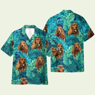 English Cocker Spaniel Tropical Pattern Hawaiian Shirt | Newhawaiianshirts