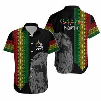 Ethiopia Patriot Day Amharic Letters Roaring Lion Hawaiian Shirt | Newhawaiianshirts AU