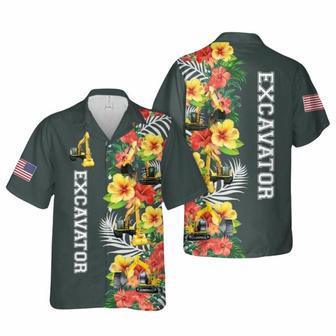 Excavator Tropical Aloha Summer Gift Hawaiian Shirt | Newhawaiianshirts CA