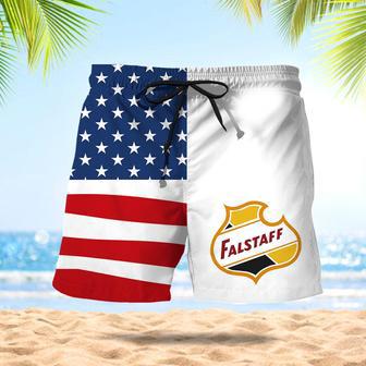 Falstaff Beer American Flag Swim Trunks | Newhawaiianshirts AU