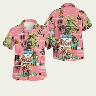 Famille Dachshund Summer Button Hawaiian Shirt | Newhawaiianshirts UK