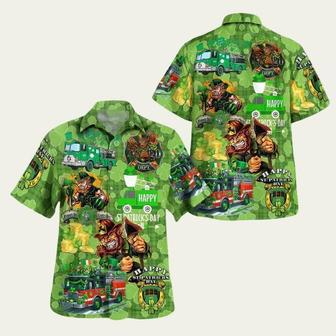 Fire Truck St Patricks Day Hawaiian Shirt | Newhawaiianshirts AU