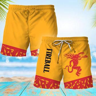 Fireball Bottle Pattern Swim Trunks | Newhawaiianshirts AU