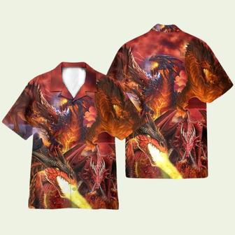 Flaming Dragon Mens Hawaiian Shirt | Newhawaiianshirts DE