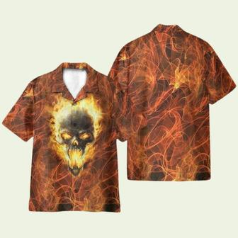 Flaming Skull Find Your Fire Hawaiian Shirt | Newhawaiianshirts AU