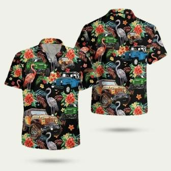 Flamingo Driver Jeep Hawaiian Shirt | Newhawaiianshirts AU