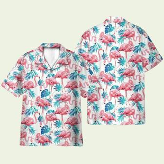 Flamingo Floral Tropical Leaves Pattern Hawaiian Shirt | Newhawaiianshirts CA