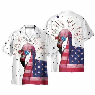 Flamingo July Idependence Day Hawaiian Shirt | Newhawaiianshirts AU