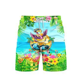 Flamingo Let's Get Flocked Up On The Beach Beach Shorts For Men | Newhawaiianshirts CA