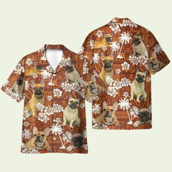 French Bulldog Red Tribal Pattern Hawaiian Shirt | Newhawaiianshirts DE