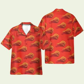 Fried Chicken Food In Red Summer Vibe Hawaiian Shirt | Newhawaiianshirts DE