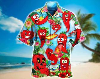 Fruit Chili Funny Chili Peppers Hawaiian Shirt, Aloha Short Sleeve Button Down, Gift For Family, Hawaiian Set Gift, Funny Hawaiian Shirt. Summer Gifts | Newhawaiianshirts CA