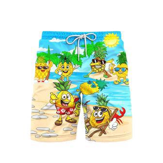 Funny Fruit Pineapple Love Summer Tropical Palm Beach Shorts For Men | Newhawaiianshirts UK