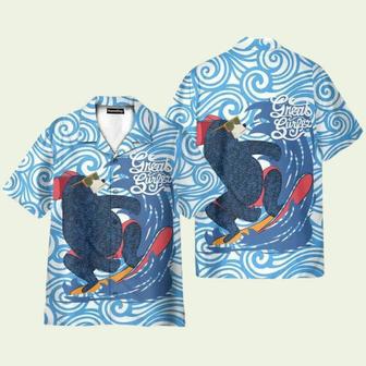 Funny Greart Surfer Surfing Bear Hawaiian Shirt | Newhawaiianshirts AU