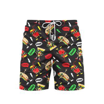 Funny Hot Dog Slice Pizza Beach Shorts For Men | Newhawaiianshirts AU