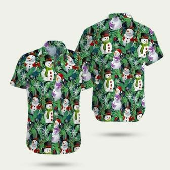 Funny Snowman Christmas Green Hawaiian Shirt | Newhawaiianshirts AU