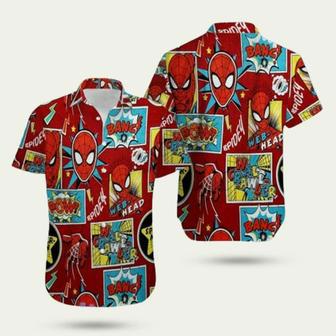 Funny Spiderman Comic Hawaiian Shirt | Newhawaiianshirts DE