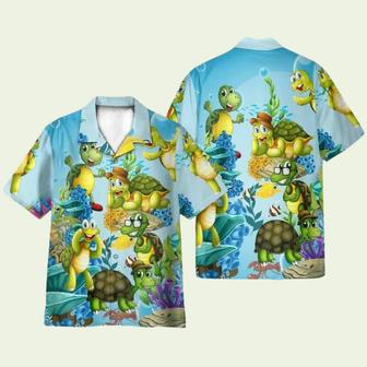 Funny Turtle Family In Ocean Hawaiian Shirt | Newhawaiianshirts DE