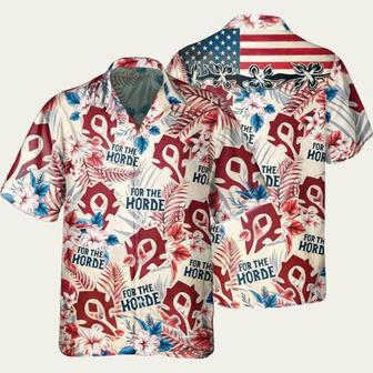 Funny World Of Warcraft Horde American Flag Hawaiian Shirt | Newhawaiianshirts AU