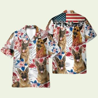 German Shepherd Tropical Leaves Pattern Hawaiian Shirt | Newhawaiianshirts