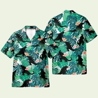 Godzillla Movies Tropical Leaves Pattern Hawaiian Shirt | Newhawaiianshirts DE