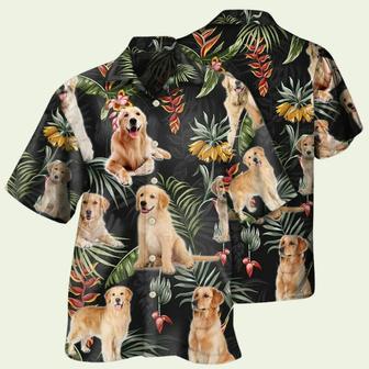 Golden Retriever Floral Style Hawaiian Shirt | Newhawaiianshirts UK