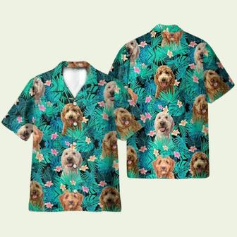 Goldendoodle In Tropical Green Leaves Hawaiian Shirt | Newhawaiianshirts