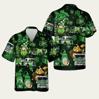 Green Fire Trucks Patricks Day Hawaiian Shirt | Newhawaiianshirts DE