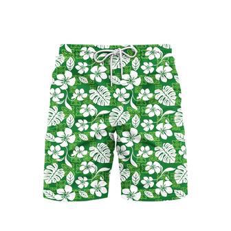 Green Tropical Summer Beach Shorts For Men | Newhawaiianshirts CA