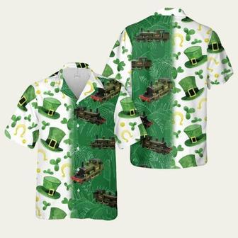 Green Vintage Locomotive St Patricks Day Hawaiian Shirt | Newhawaiianshirts DE