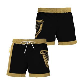 Guinness Black Beige Basic Swim Trunks | Newhawaiianshirts