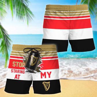 Guinness Stop Staring At Horizontal Striped Swim Trunks | Newhawaiianshirts CA