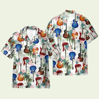 Guitar Tropical Flowers Pattern Hawaiian Shirt | Newhawaiianshirts CA