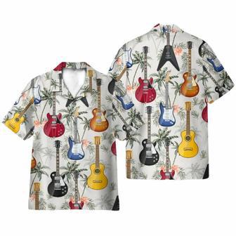 Guitar Tropical Vintage Leaves Pattern Hawaiian Shirt | Newhawaiianshirts