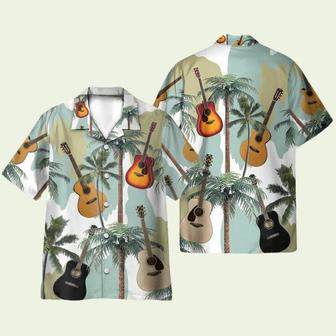 Guitars And Coconut Tree Tropical Pattern Hawaiian Shirt | Newhawaiianshirts