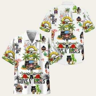 Gun And Roses Tropical Hawaiian Shirt | Newhawaiianshirts