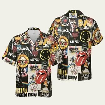 Guns N Roses Rock Music Black Hawaiian Shirt | Newhawaiianshirts CA