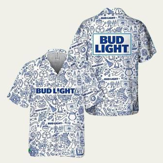 Halloween Doodle Art Bud Light Hawaiian Shirt | Newhawaiianshirts UK