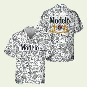 Halloween Doodle Art Modelo Beer Hawaiian Shirt | Newhawaiianshirts UK