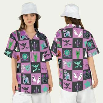 Halloween Haunted Mansion Checkered Madame Leota Hawaiian Shirt | Newhawaiianshirts CA