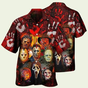 Halloween Horror Movie Characters Blood Scary Tropical Hawaiian Hawaiian Shirt | Newhawaiianshirts