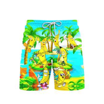 Happy Bananas Lets Summer Beach Shorts For Men | Newhawaiianshirts