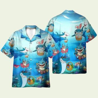 Happy Easter Day Shark Hawaiian Shirt | Newhawaiianshirts CA