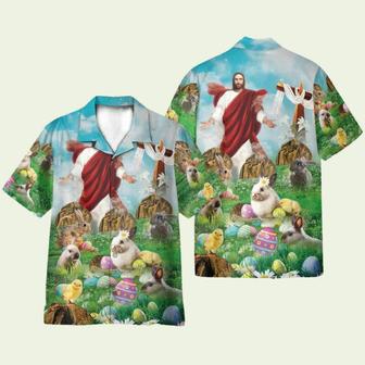 Happy Easter Jesus Is Risen Hawaiian Shirt | Newhawaiianshirts CA