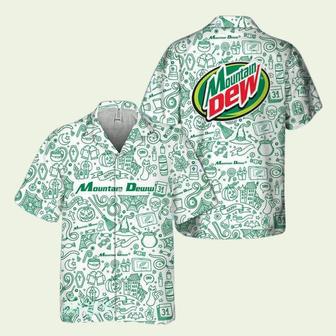 Happy Halloween Doodle Art Mountain Dew Hawaiian Shirt | Newhawaiianshirts UK